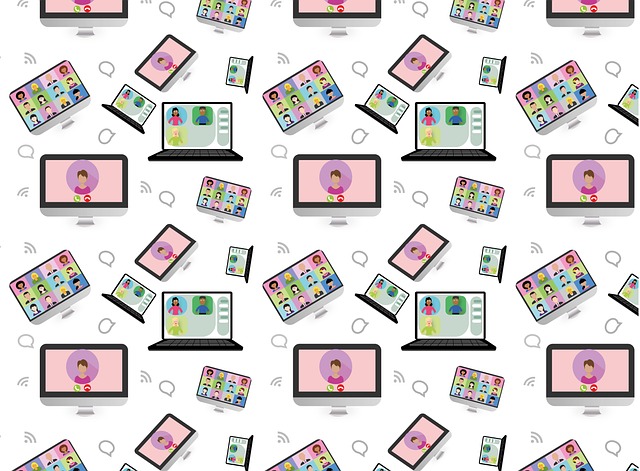 child learning with friendly teacher on video call using colorful worksheet